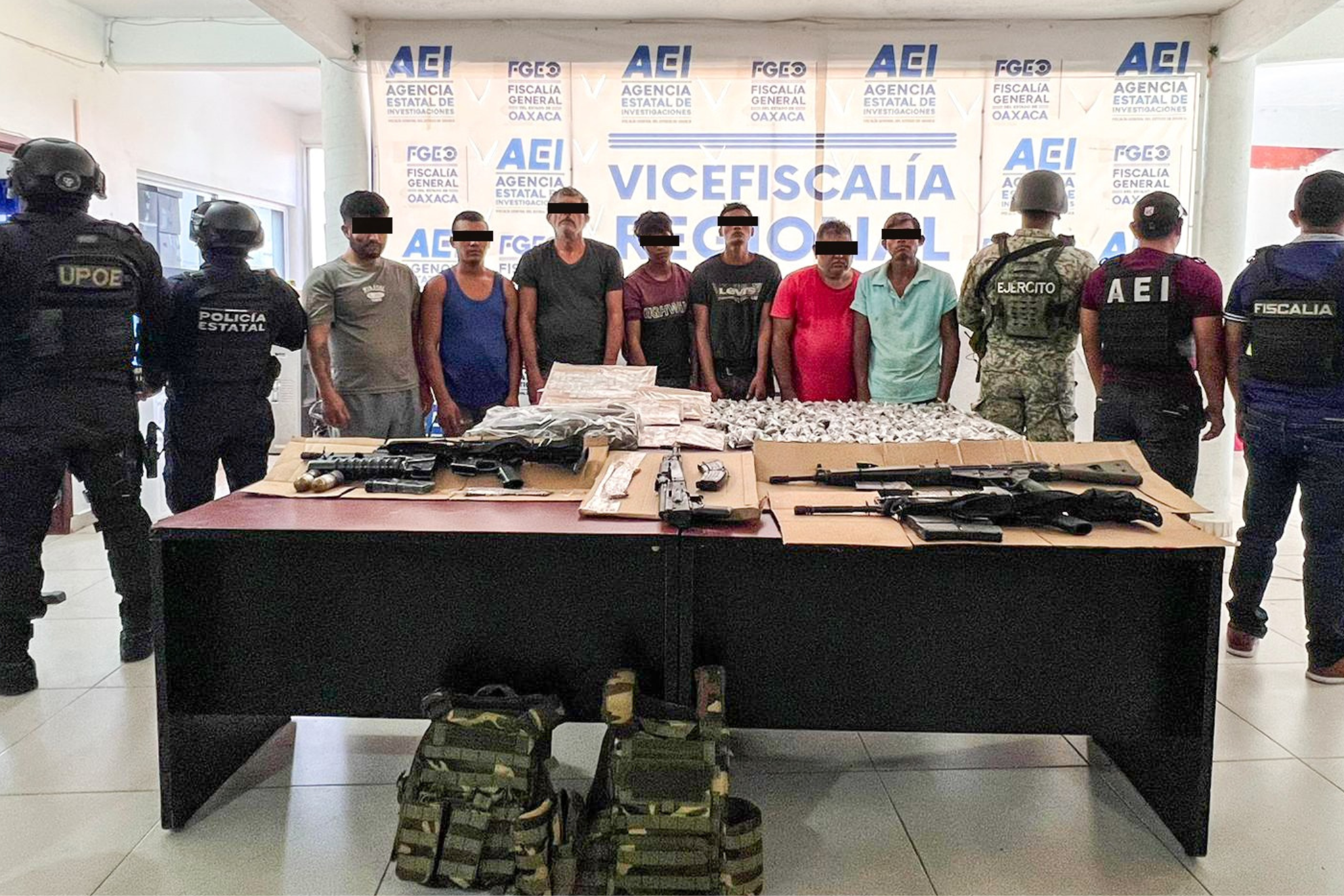A disposición de la Fiscalía siete por agresión contra la Policía Estatal
